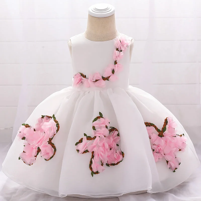 Unmissable Offer Flower Girl Dress Toddler Summer Princess Dress Sleeveless Petal Formal Party Dress