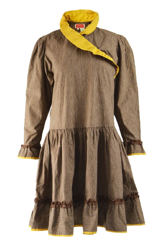 Price Fest Womens Vintage Corduroy Trapeze Dress A/W 1981