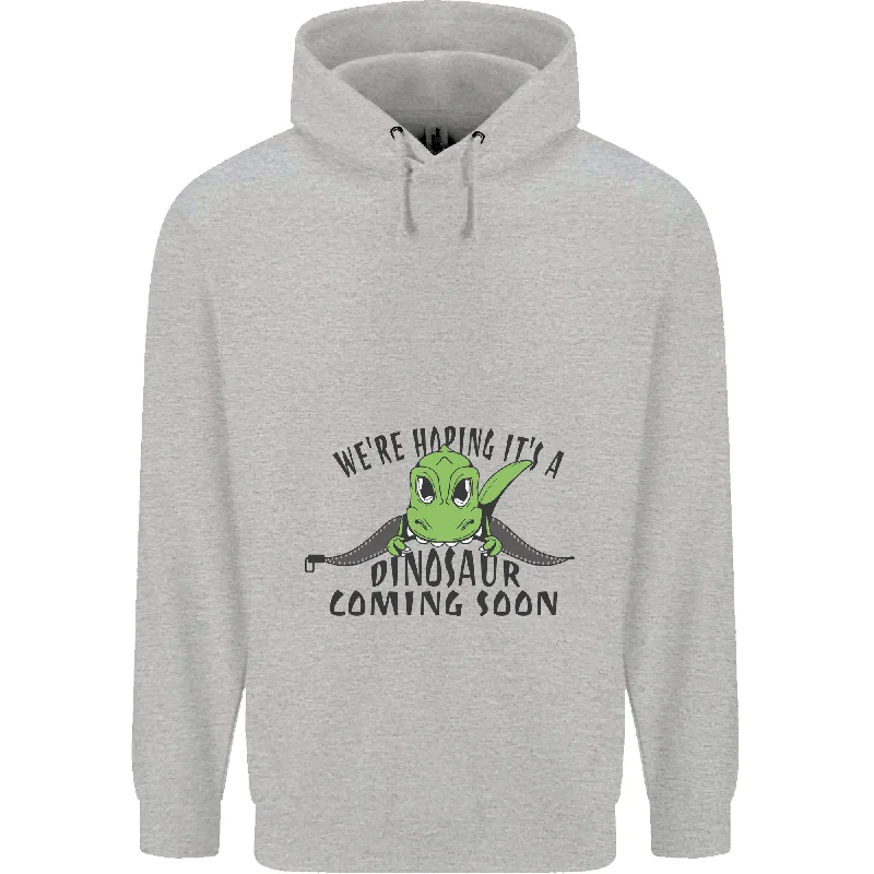 Early Access Dinosaur Coming Soon New Baby Pregnancy Pregnant Mens 80% Cotton Hoodie
