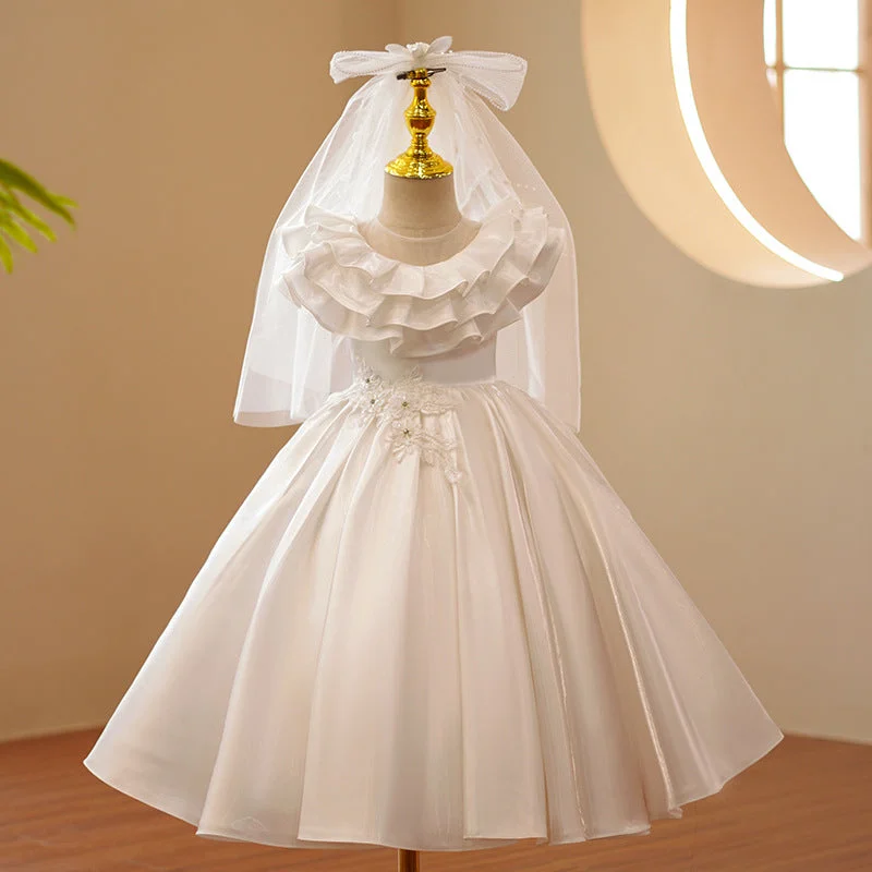 Buy More, Save More Toddler First Communion Dress Girl Wedding Dress White Sleeveless Fluffy Flower Girl Dress Christening Dress Buy More, Save More Toddler First Communion Dress Girl Wedding Dress White Sleeveless Fluffy Flower Girl Dress Christening Dress