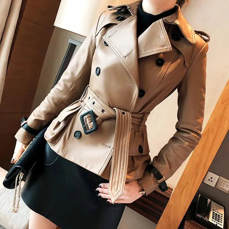 Big Discounts Stylish Chic Leather Women Coat