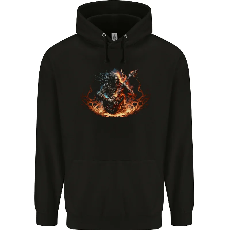 Big Discounts Demon Rocker Rock n Roll Heavy Metal Guitar Skull Mens 80% Cotton Hoodie
