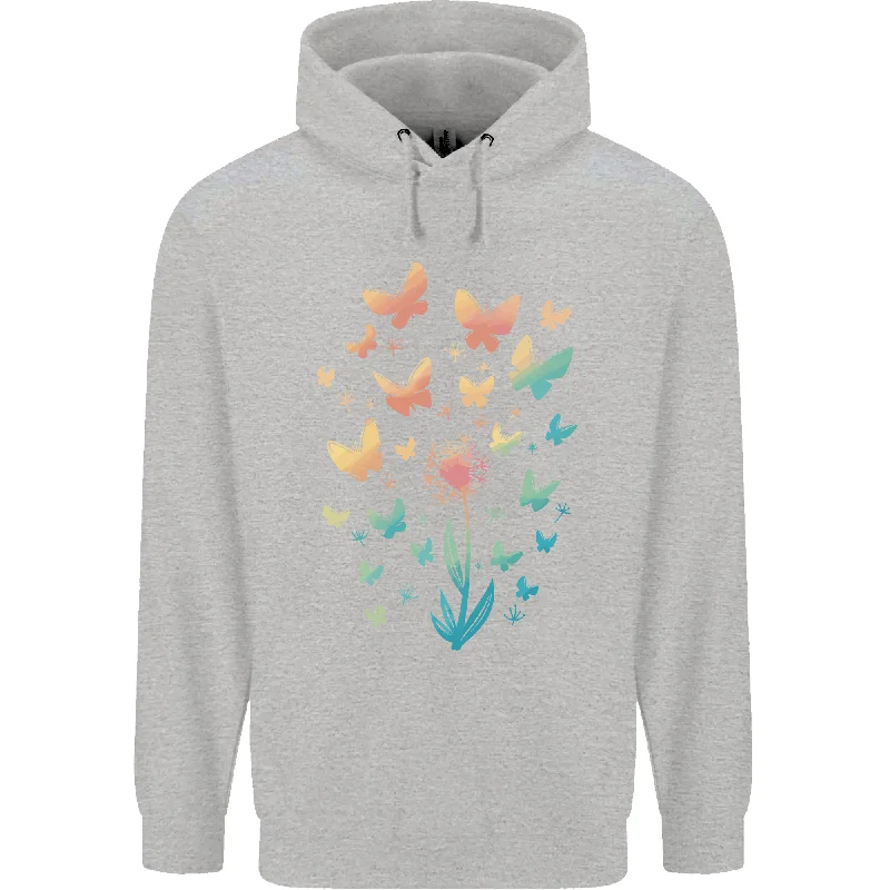 Year-End Sale Dandelion Butterfly Plant Gardening Mens 80% Cotton Hoodie