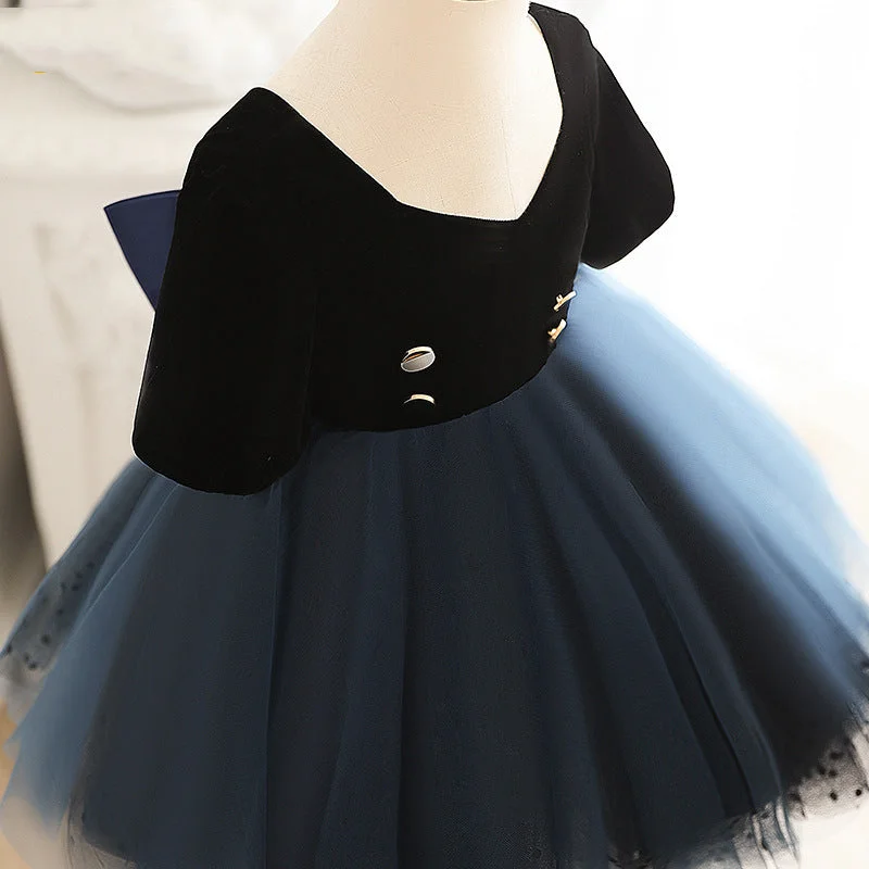 Closeout Sale Girls First Communion Dress Baby Girl Pageant Princess Summer Black Elegant Prom Dress