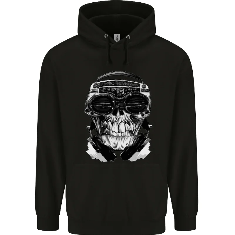 Daily Deals Ghetto Blaster Skull Mens 80% Cotton Hoodie