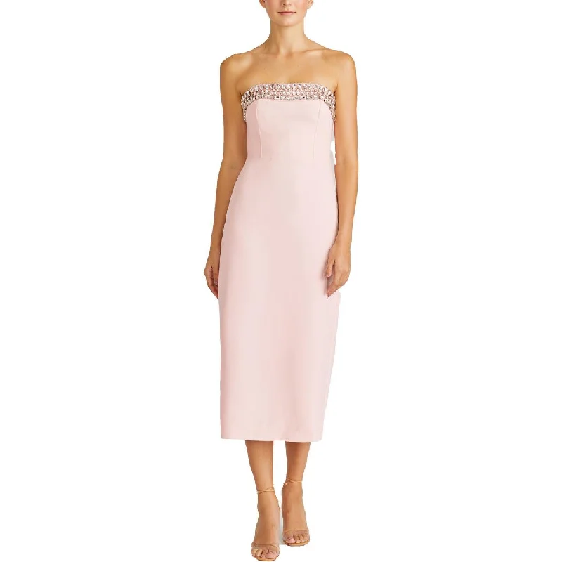 ML Monique Lhuillier Womens Split Hem Mid Calf Midi Dress