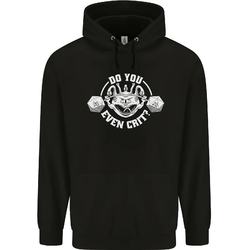 Early Bird Discount Do You Even Crit Role Play Game RPG Gym Mens 80% Cotton Hoodie
