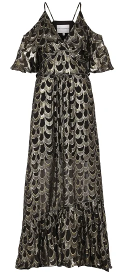 One-DAY Sale Ruffled Metallic Gown