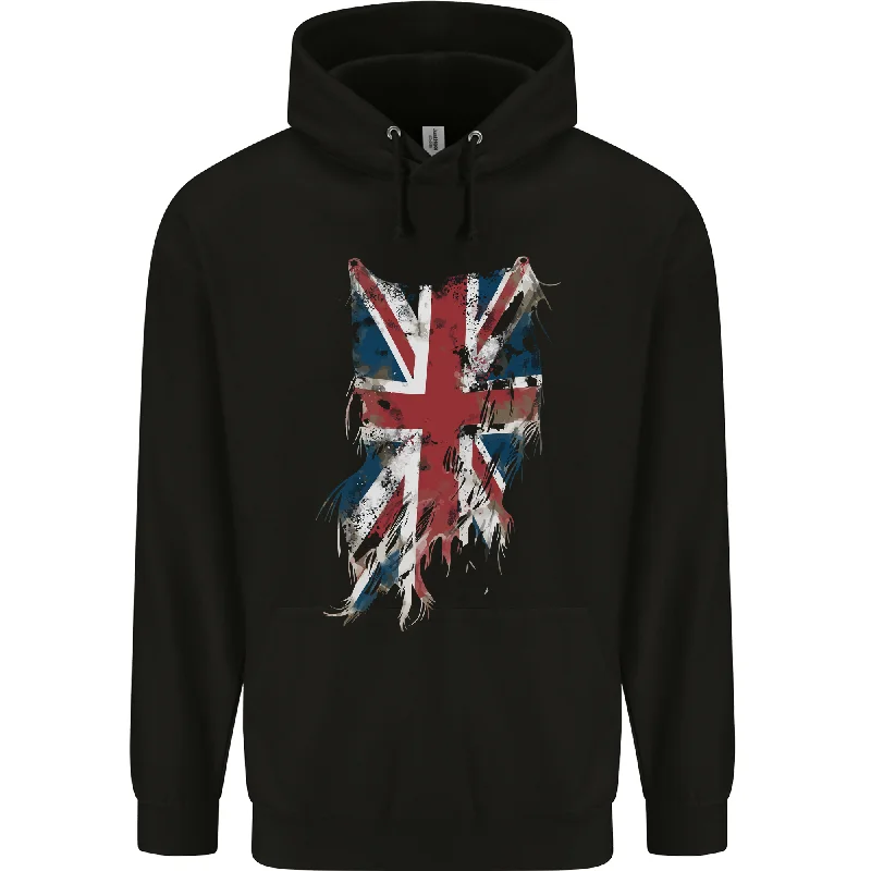 Deal Dash Distressed Union Jack Flag GB British UK Mens 80% Cotton Hoodie