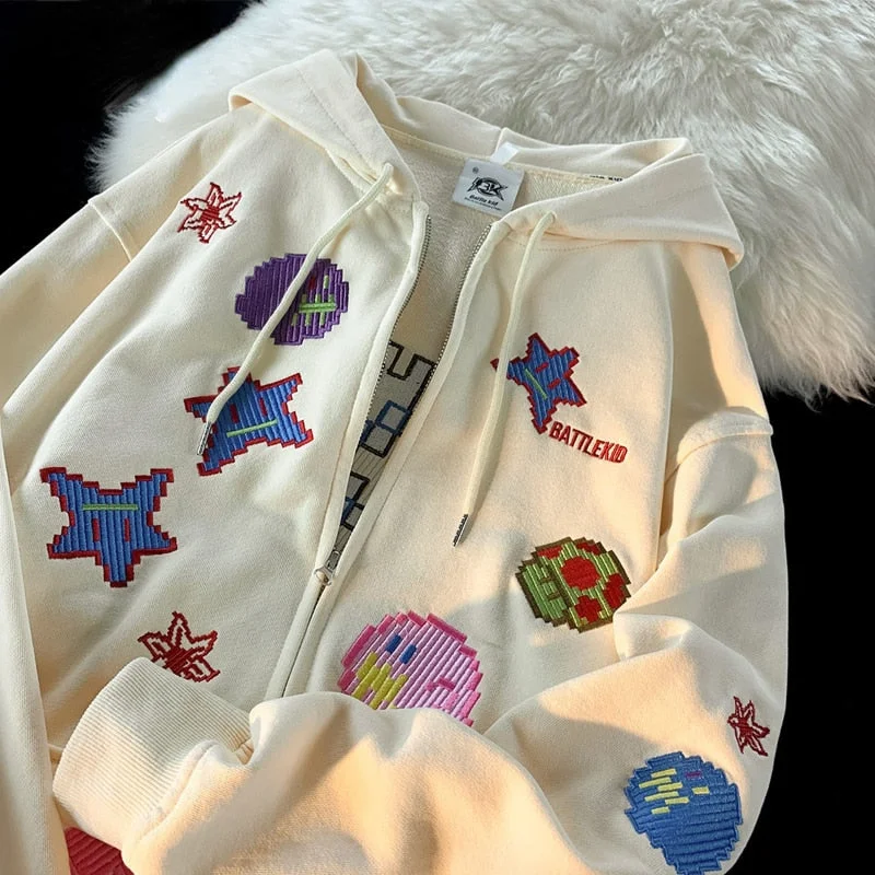 Unmissable Offer Harajuku Anime Zip Up Hoodies Women Hippie Japanese Y2k