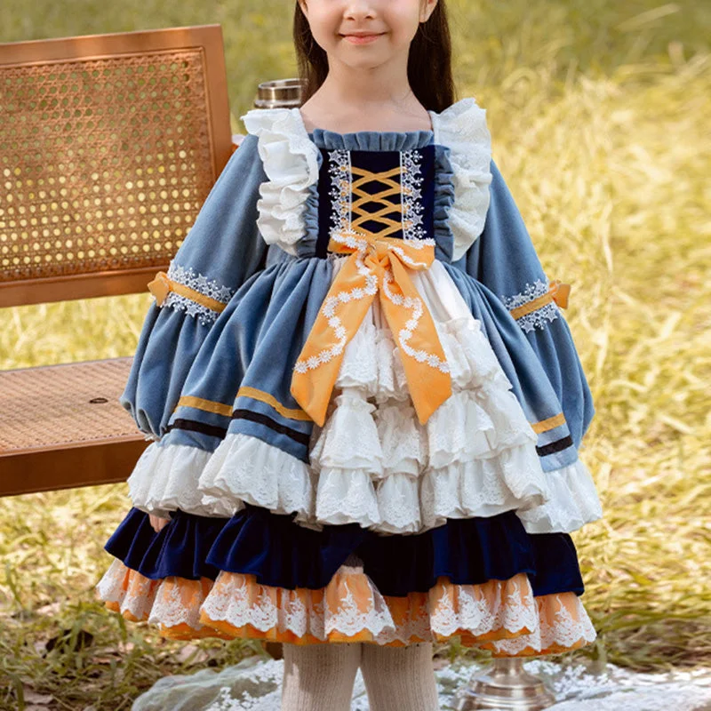 Unmissable Offer Toddler Prom Dress Girl Gorgeous Vintage Elegant Velvet Fluffy Princess Party Dress