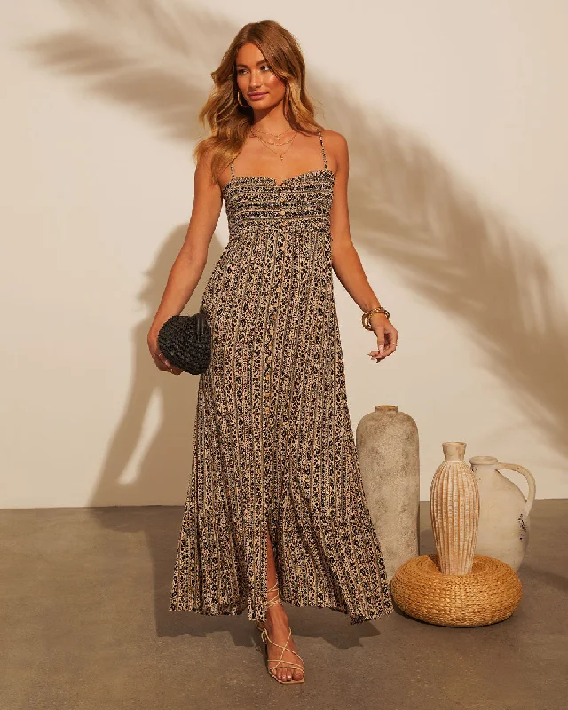 Deal Mania Marguerite Printed Empire Maxi Dress