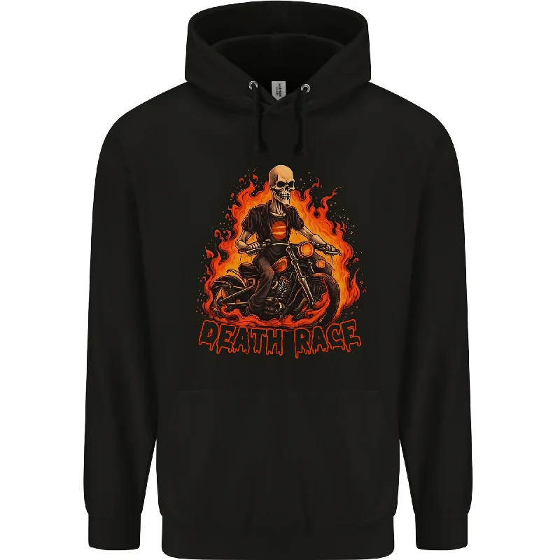 Blowout Deals Death Race Biker Skull Motorbike Motorcycle Mens 80% Cotton Hoodie