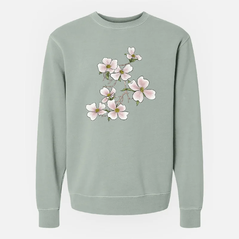 Flowering Dogwood - Cornus florida - Unisex Pigment Dyed Crew Sweatshirt