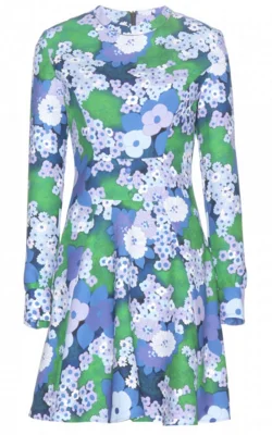 Massive Deals Retro Blue Floral Dress