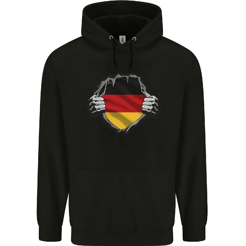 Deal Explosion German Flag Ripped Torn Gym Germany Mens 80% Cotton Hoodie