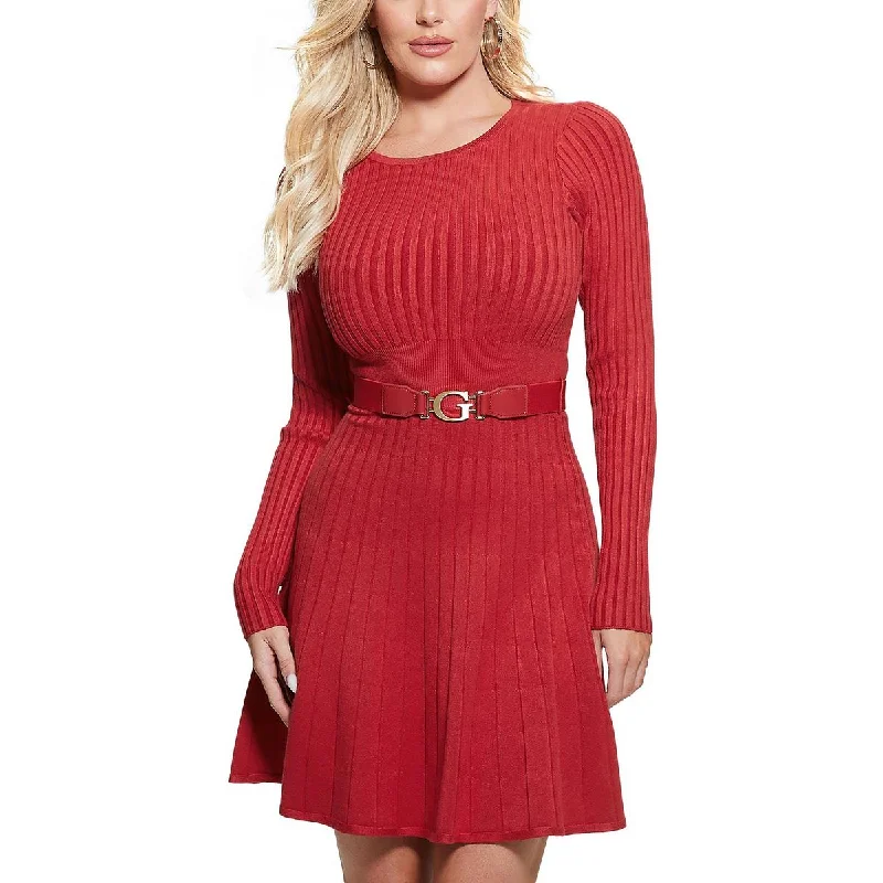 Guess Womens Mini Sweater Dress Fit & Flare Dress