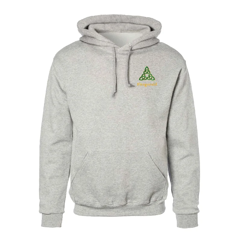 Celtic Triangle Knot Embroidered Personalized Hoodie- Gray