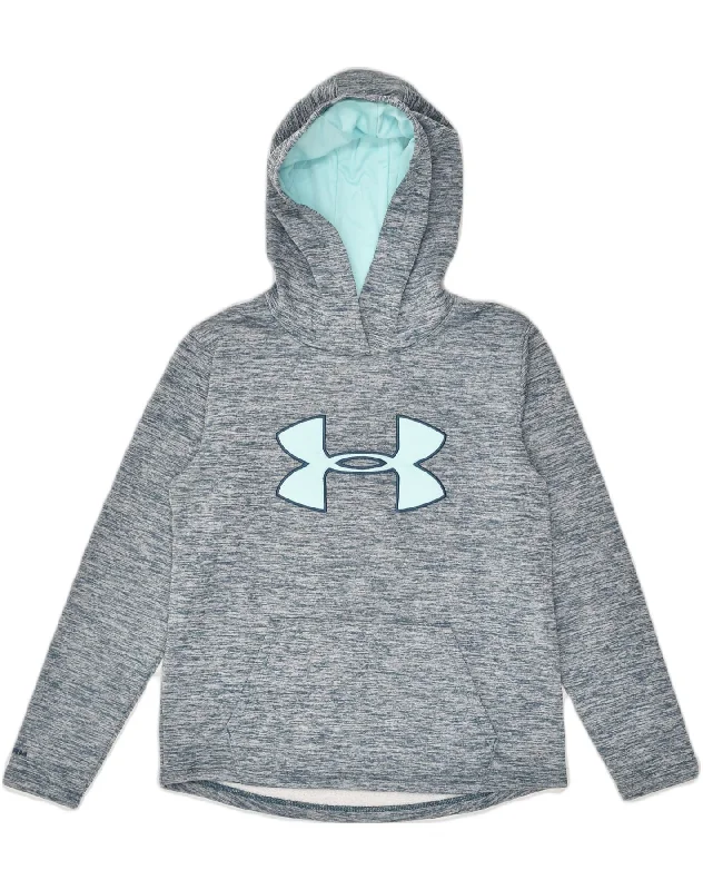 New Markdowns UNDER ARMOUR Womens Graphic Hoodie Jumper UK 6 XS Grey Polyester
