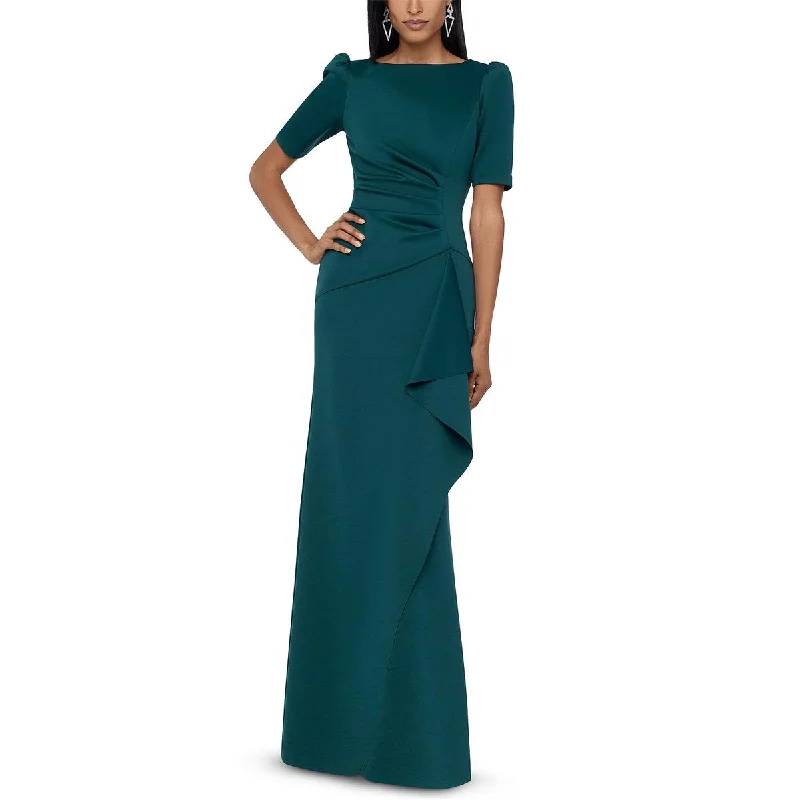 Xscape Womens Petites Drapey Maxi Evening Dress