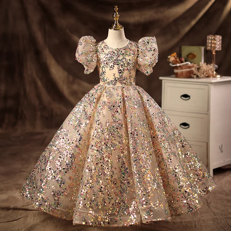 Savings Galore First Communion Dress Girl Pageant Princess Dress Dress Baby Girl Summer Gorgeous Puff Sleeve Sequin Formal Dress Savings Galore First Communion Dress Girl Pageant Princess Dress Dress Baby Girl Summer Gorgeous Puff Sleeve Sequin Formal Dress