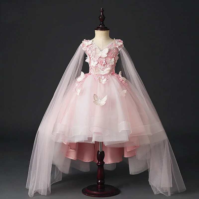 Midnight Madness Tioddler Girl Butterfly Embroidered Puffy Princess Pageant Dress
