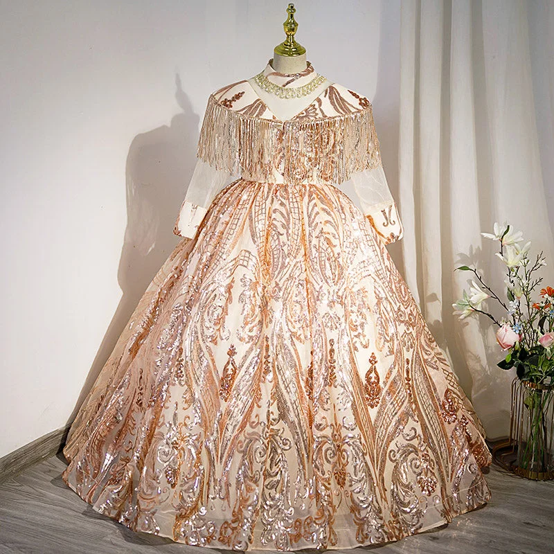 Today Only Flower Girl Dress Children Communion Princess Luxury Tassel Sequin Party Dress Today Only Flower Girl Dress Children Communion Princess Luxury Tassel Sequin Party Dress