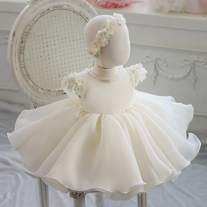 Lowest Price Baptism Dresses Baby Girl Summer White Lace Flower Girl Dress Toddler Christening Dress