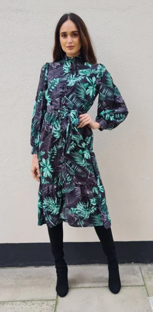 New Arrival Green Zeta Dress