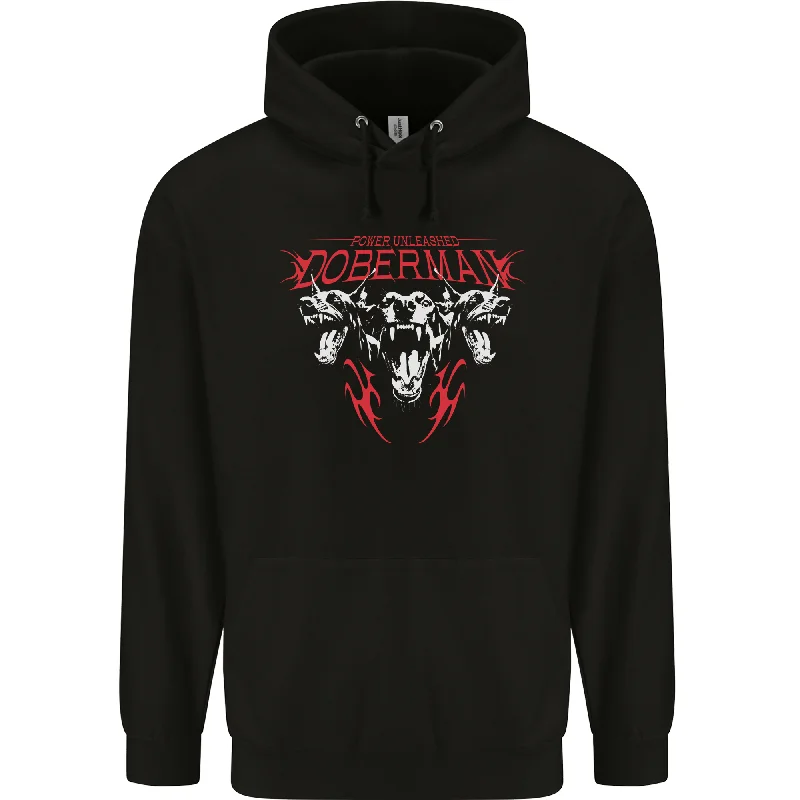 Stock Up and Save Doberman Power Unleashed Dog Mens 80% Cotton Hoodie