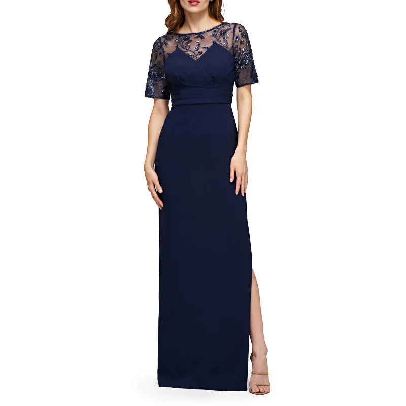 JS Collections Womens Vanessa Embellished Embroidered Evening Dress