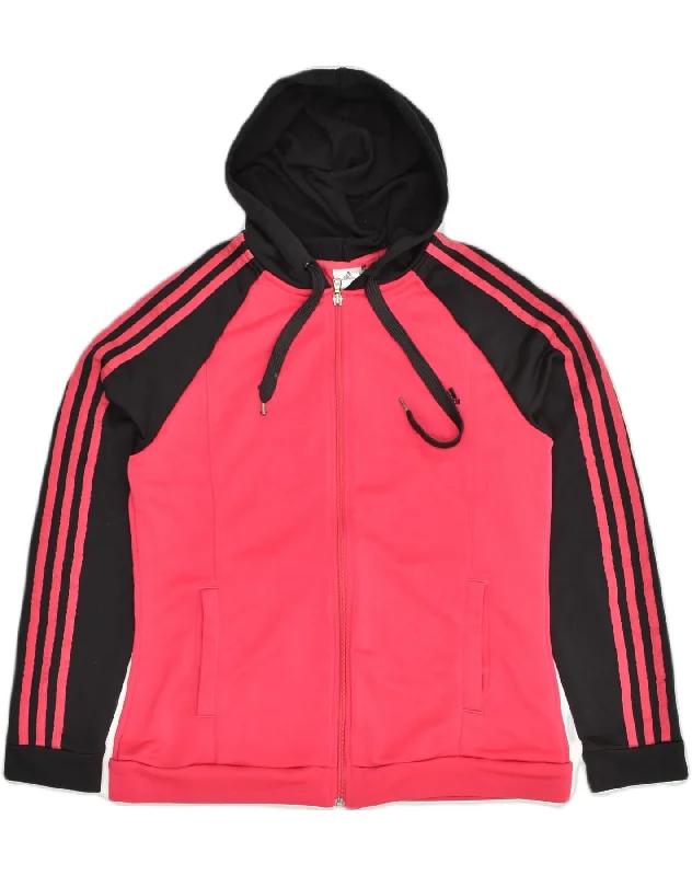 Price Drop Alert ADIDAS Womens Zip Hoodie Sweater UK 16 Large Pink Colourblock Polyester Price Drop Alert ADIDAS Womens Zip Hoodie Sweater UK 16 Large Pink Colourblock Polyester