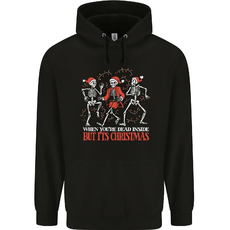 Bargain Prices Dead Inside But Its Christmas Anti Xmas Mens 80% Cotton Hoodie