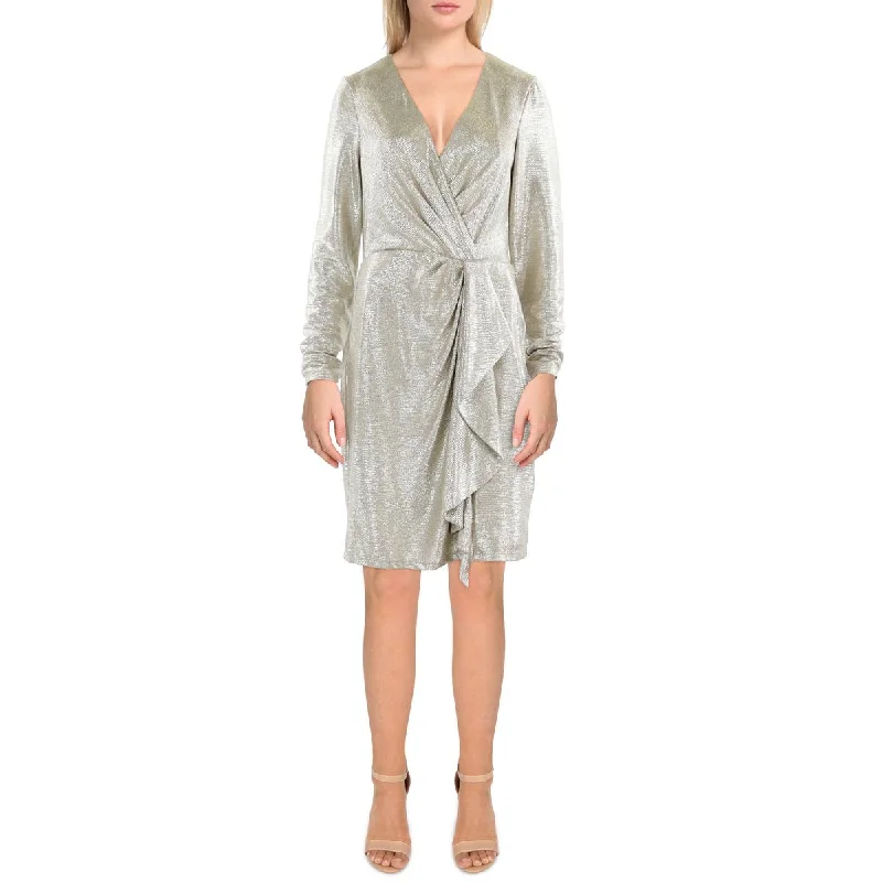 Lauren Ralph Lauren Womens Knee-Length Surplice Cocktail And Party Dress