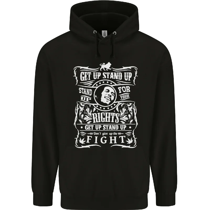 Crazy Deals Get up Stand up Reggae Music Mens 80% Cotton Hoodie