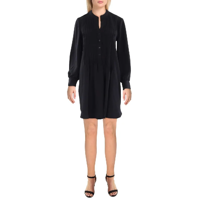 Vince Camuto Womens Pintuck Mini Shirtdress