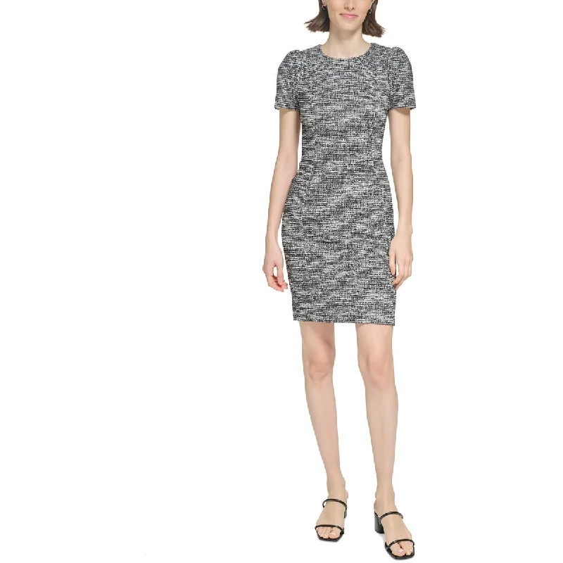 Calvin Klein Womens Tweed Mini Wear To Work Dress