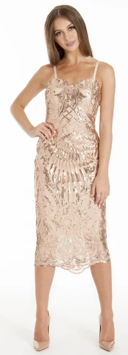 Year-End Sale Nikki Gold Sequin Dress