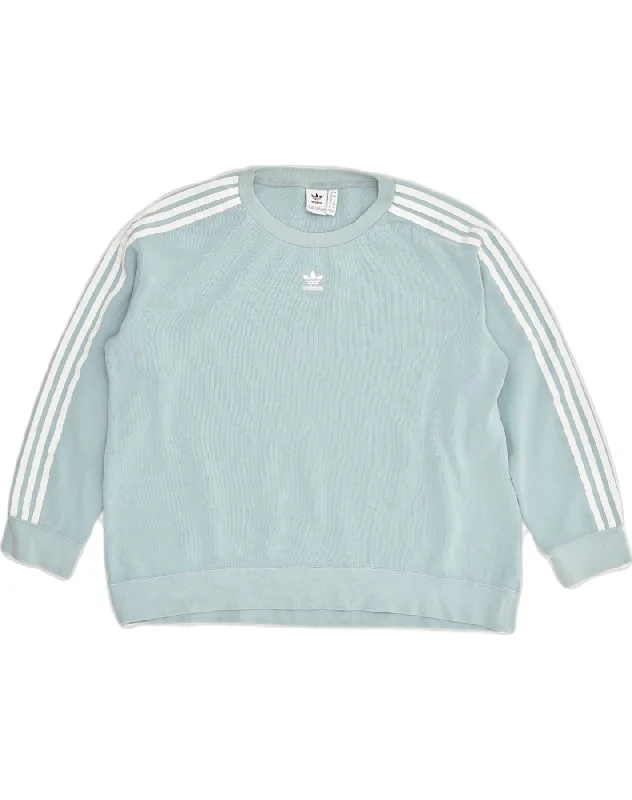 Overstock Sale ADIDAS Womens Sweatshirt Jumper UK 16 Large  Blue Cotton