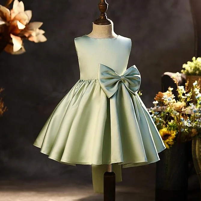 Super Bargain Baby Girl Elegant Puffy Bow Baby Girl Dress Birthday Party Dresses