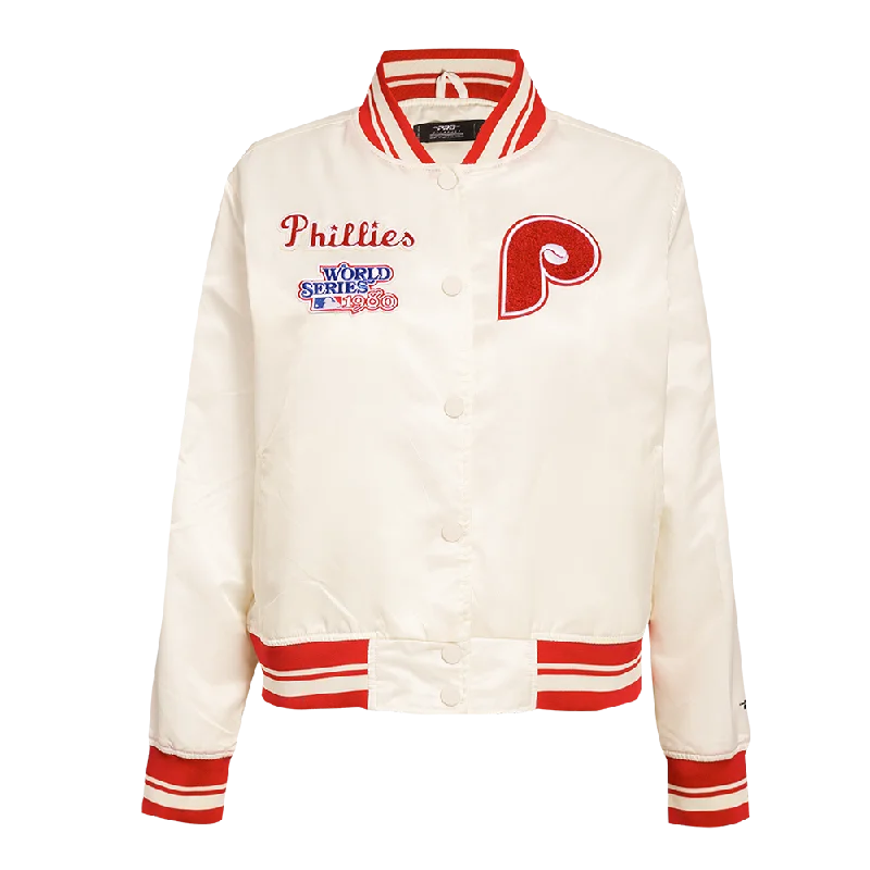 Doorbuster Deal CHAMARRA DE SATÉN MLB PHILADELPHIA PHILLIES RETRO CLASSICS PARA MUJER