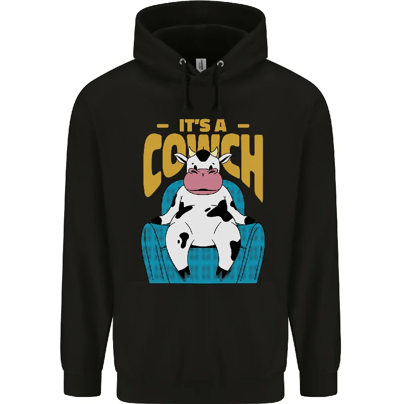 Price Blitz Its a Cowch Funny Cow Mens 80% Cotton Hoodie