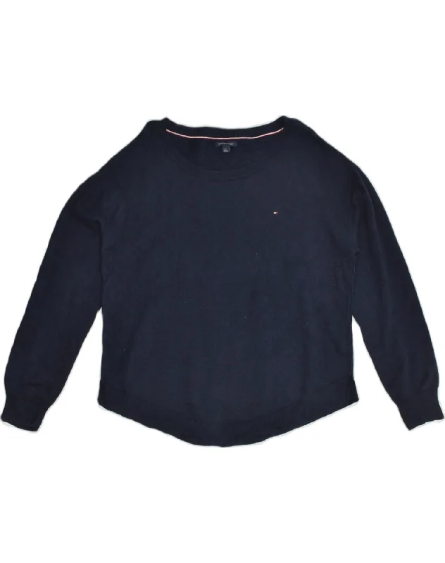 Special Savings TOMMY HILFIGER Womens Boat Neck Jumper Sweater UK 16 Large Navy Blue