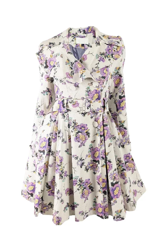 Crazy Deals Ronit Zilkha Vintage Off White Floral Princess Coat, 2000s