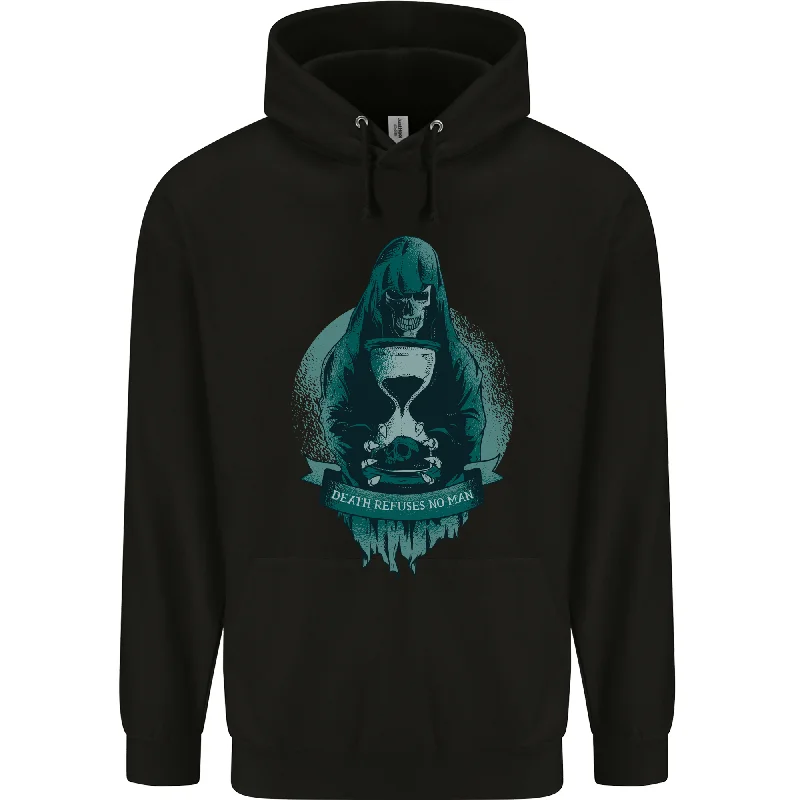 Fantastic Deals Death Refuses No Man Grim Reaper Skull Mens 80% Cotton Hoodie