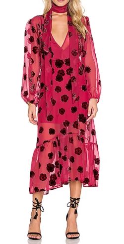 Last Chance Heather Scarf Dress Burgundy