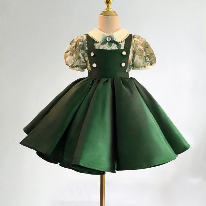 Don't Miss Little Girl Dress Toddler Ball Gowns Retro Green Elegant Girls Puffy Princess Party Dress Don't Miss Little Girl Dress Toddler Ball Gowns Retro Green Elegant Girls Puffy Princess Party Dress