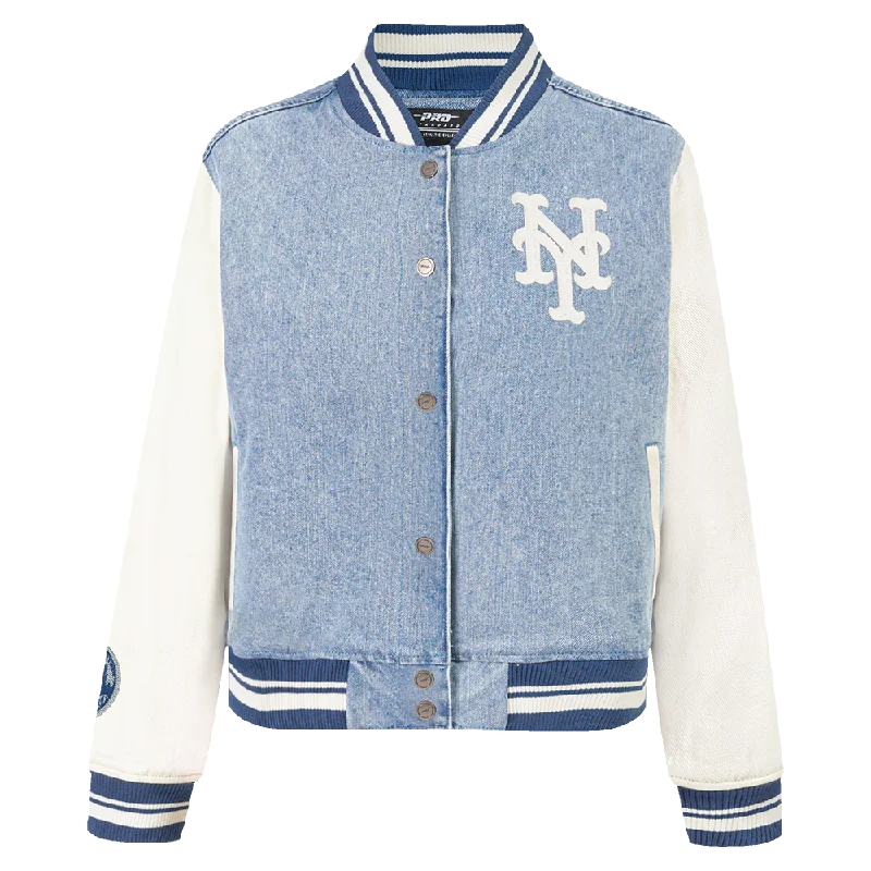 CHAMARRA DE MEZCLILLA MLB NEW YORK METS VARSITY BLUES PARA MUJER