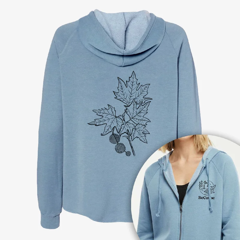 Hot Deal Platanus Orientalis - Oriental Plane Tree Stem with Leaves - Women's Cali Wave Zip-Up Sweatshirt