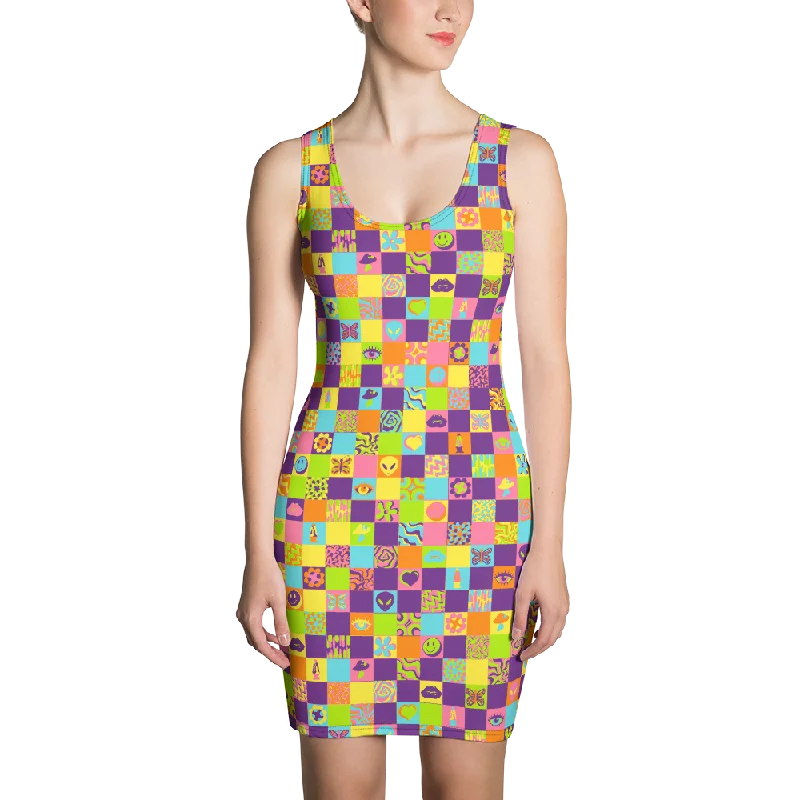 Disco Squares Bodycon Dress